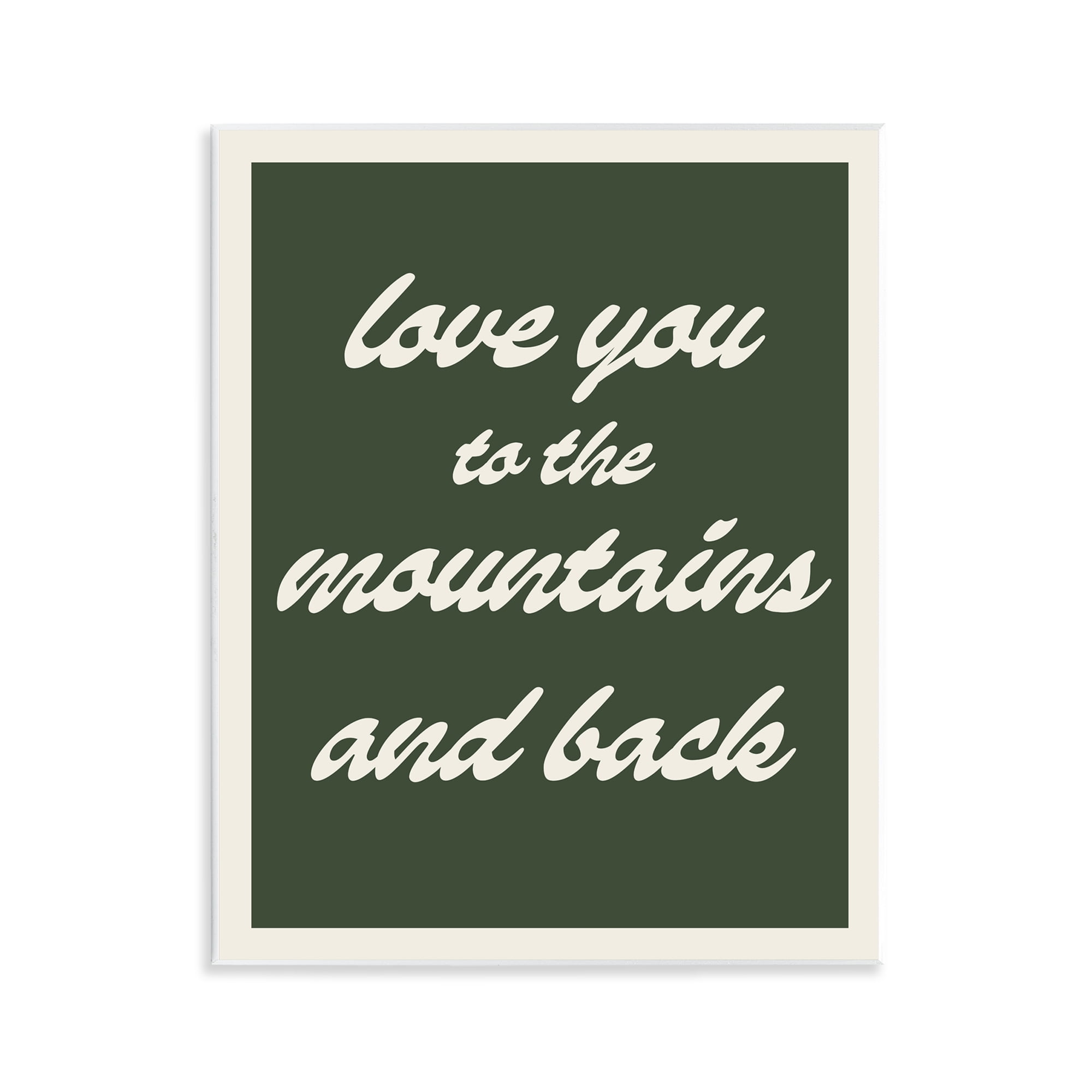 Stupell Industries Love Mountains & Back Text & Numbers Painting Unframed Art Print Wall Art, 11 x 14