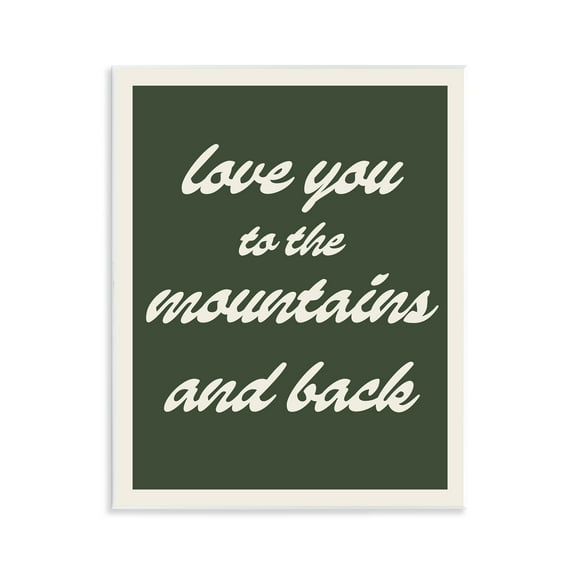 Stupell Industries Love Mountains & Back Text & Numbers Painting Unframed Art Print Wall Art, 11 x 14