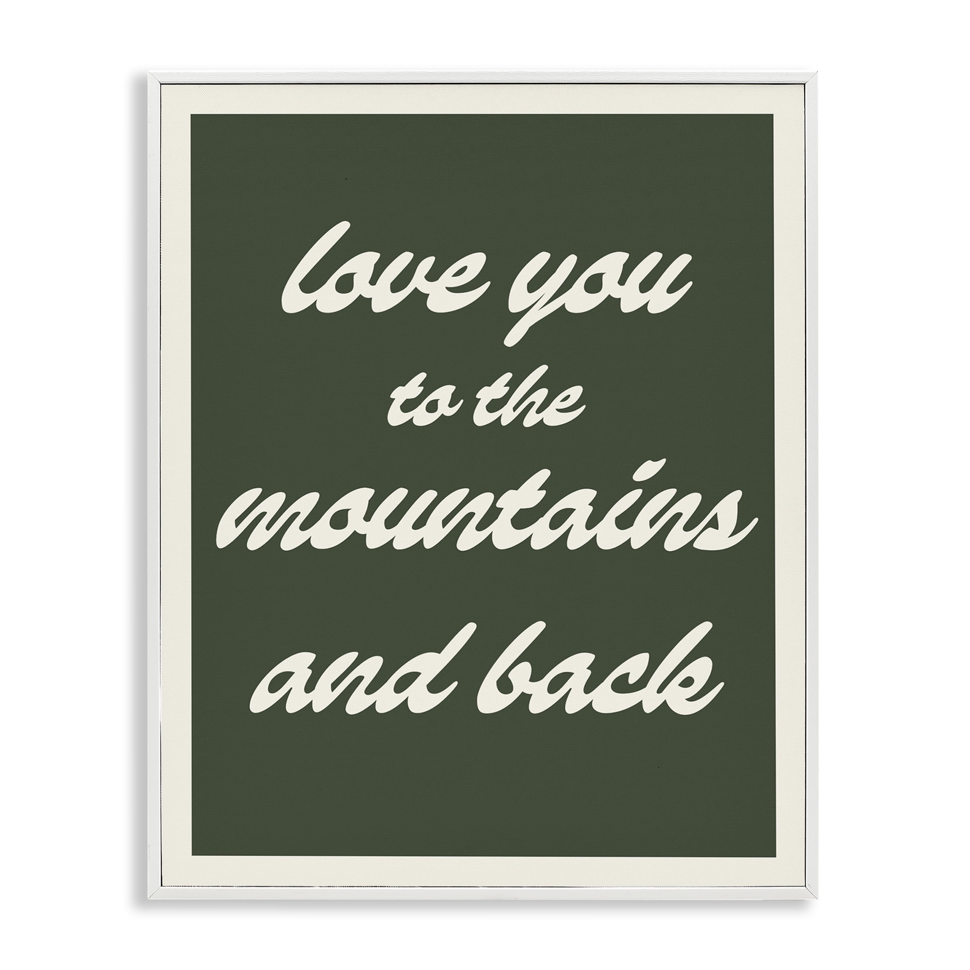 Stupell Industries Love Mountains & Back Text & Numbers Painting White Framed Art Print Wall Art, 24 x 30