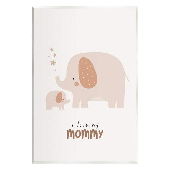 Stupell Industries Love My Mommy Elephant Animals & Insects Painting Unframed Art Print Wall Art, 10 x 15