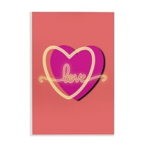 Stupell Industries Love Neon over Heart Wall Plaque Art design by Pooja Dave, 15 x 10