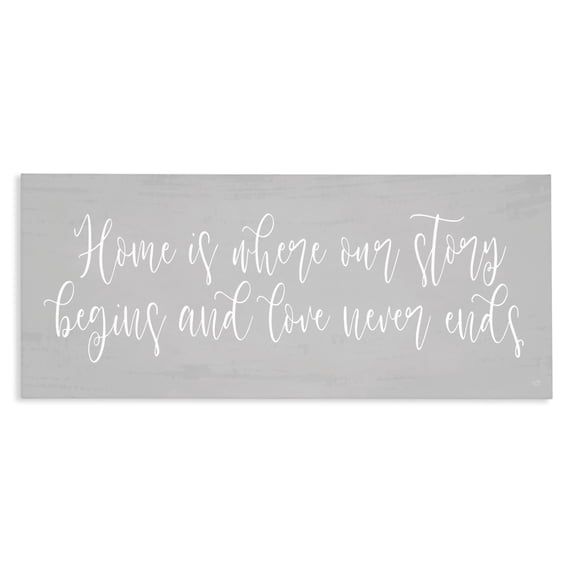 Stupell Industries Cottage Love Never Ends Sentiment Canvas Art, 24 x 10, by Lux + Me Designs