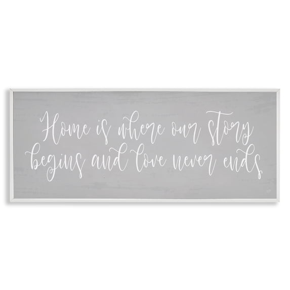 Stupell Industries Cottage Love Never Ends Sentiment White Framed Giclee Art, 24 x 10, by Lux + Me Designs