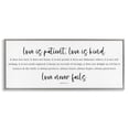 thumbnail image 1 of Stupell Industries Traditional Love Never Fails Proverb Gray Framed Giclee Art, 24 x 10, by Natalie Carpentieri, 1 of 8