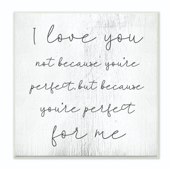 Stupell Industries Love Not Perfect Inspirational Family Word Design Wall Plaque by Daphne Polselli