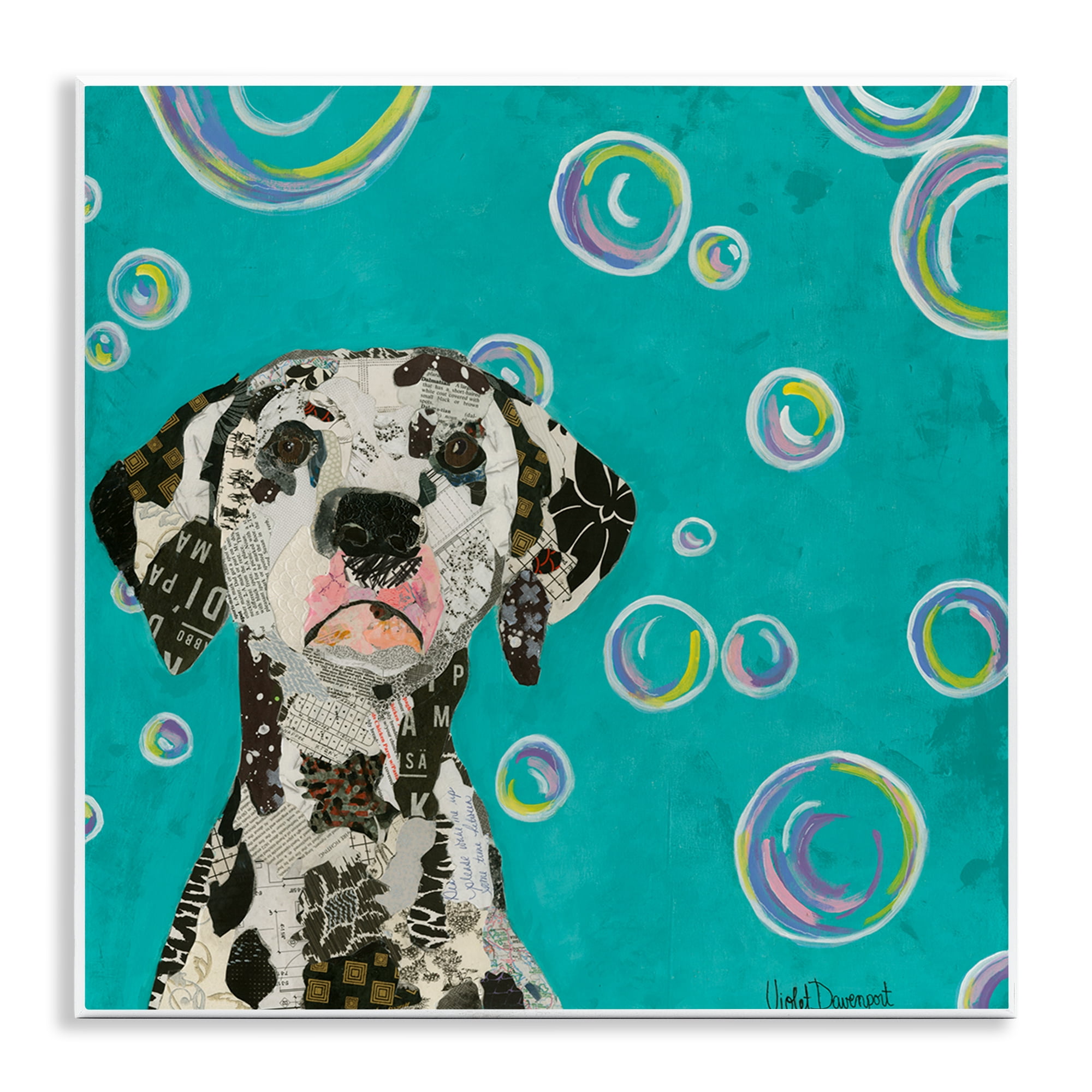 Stupell Industries Love Of Bubbles Collage Animals Painting Unframed Art Print Wall Art, 12 x 12