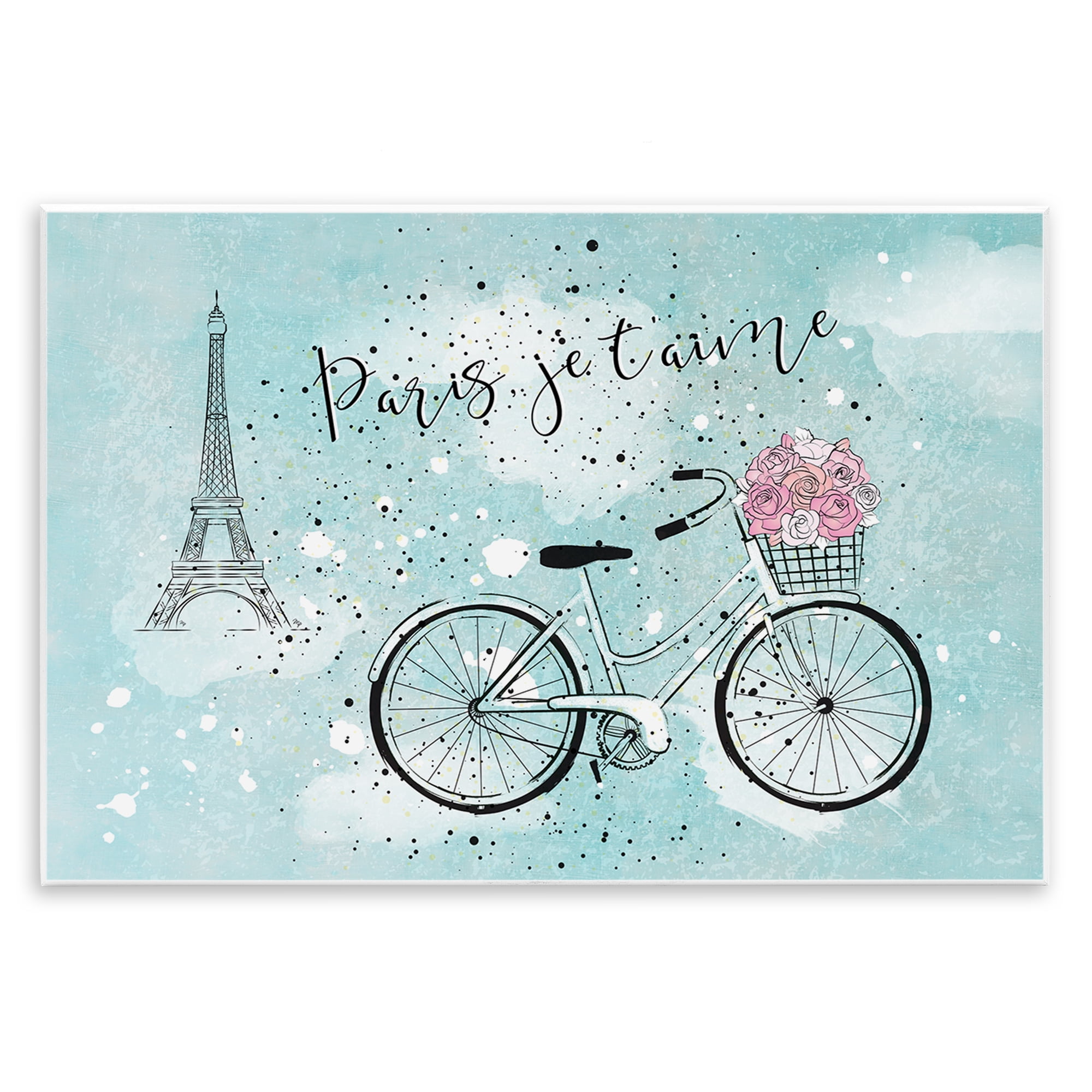 Stupell Industries Love Paris Bicycle Cities & Countries Painting Unframed Art Print Wall Art, 19 x 13