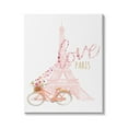 thumbnail image 1 of Stupell Industries Love Paris Pink Eifel Tower Flower Bicycle Hearts, 30 x 40, Design by Lanie Loreth, 1 of 6