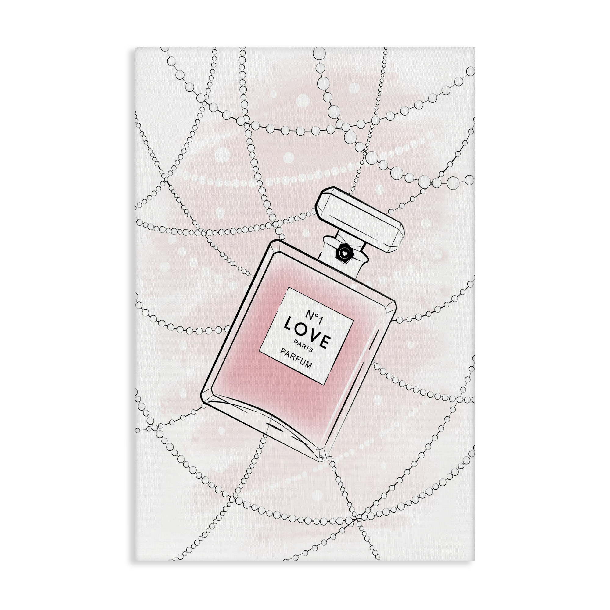 Stupell Industries Love Perfume & Pearls Beauty & Fashion Painting Gallery Wrapped Canvas Art Print Wall Art, 16 x 24