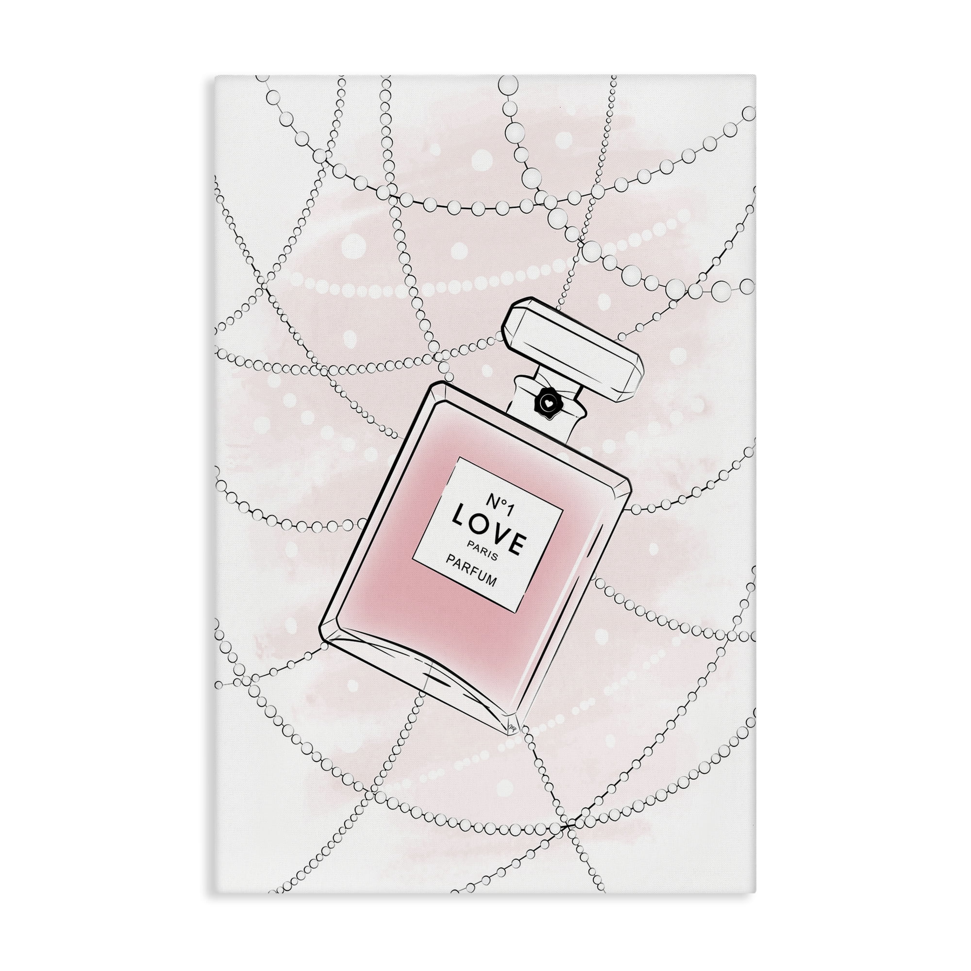 Stupell Industries Love Perfume & Pearls Beauty & Fashion Painting Gallery Wrapped Canvas Art Print Wall Art, 24 x 36
