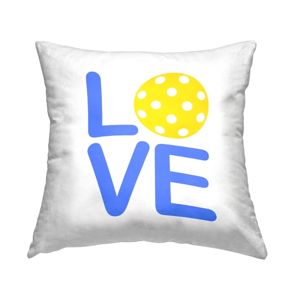 Stupell Industries Love Phrase Pickleball Square Decorative Printed Throw Pillow, 18 x 18,