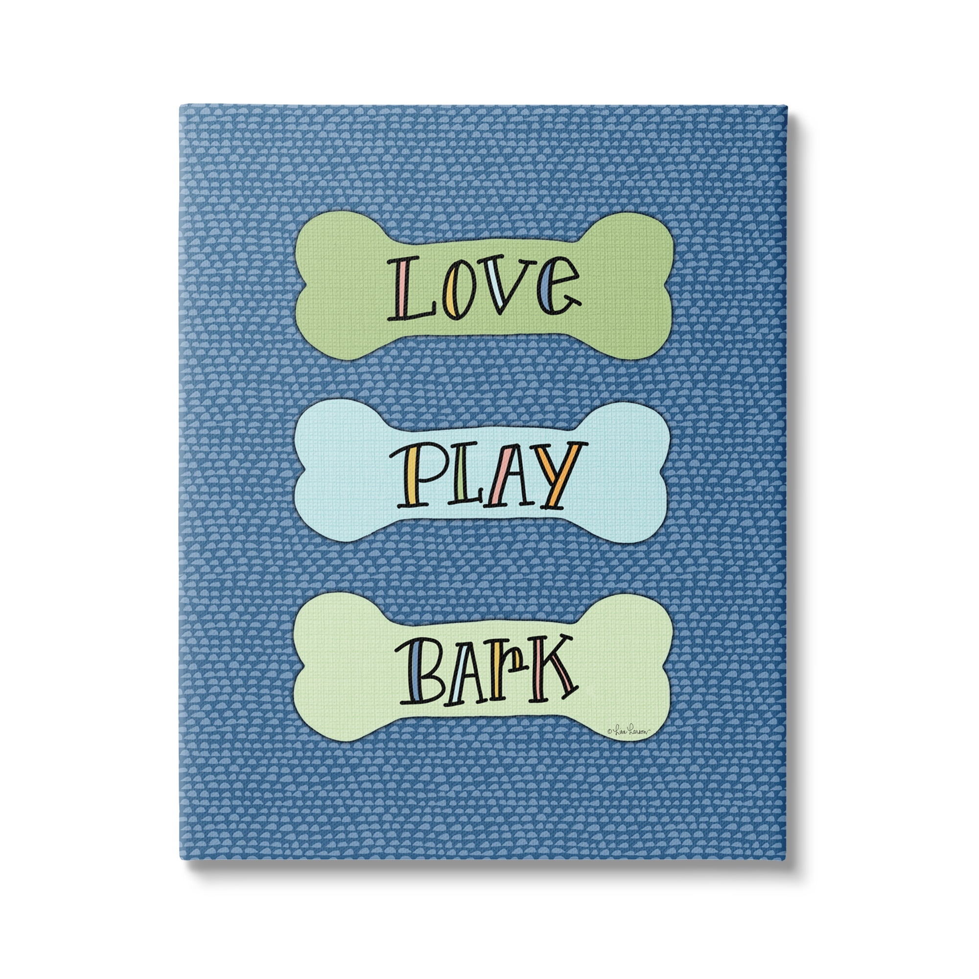 Stupell Industries Love Play Bark Blue Pattern Animals & Insects Painting Gallery Wrapped Canvas Print Wall Art, 30 x 40