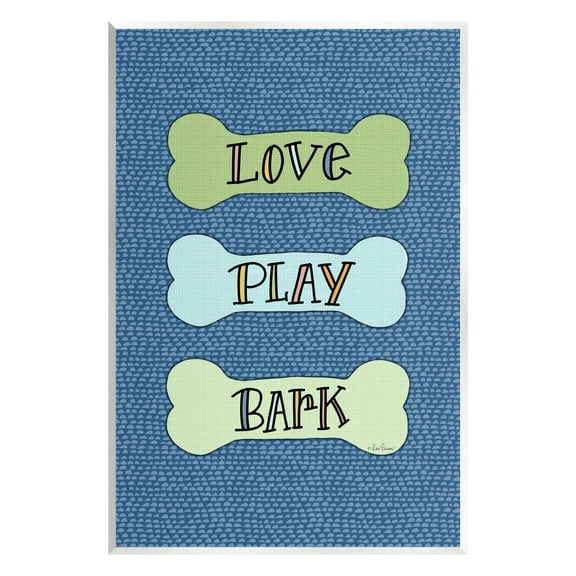 Stupell Industries Love Play Bark Blue Pattern Animals & Insects Painting Unframed Art Print Wall Art, 10 x 15