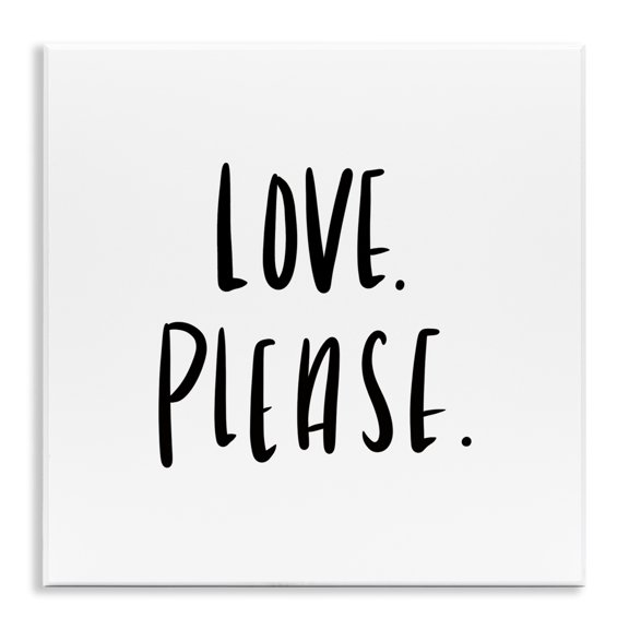 Stupell Industries Contemporary Love Please Sentiments Minimal Black White Typography Wall Plaque Art, 12 x 12, by SD Graphics Studio