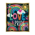thumbnail image 1 of Stupell Industries Love & Pride LGBTQ Floral Rainbows Holiday Painting Gold Floater Framed Art Print Wall Art, 1 of 6