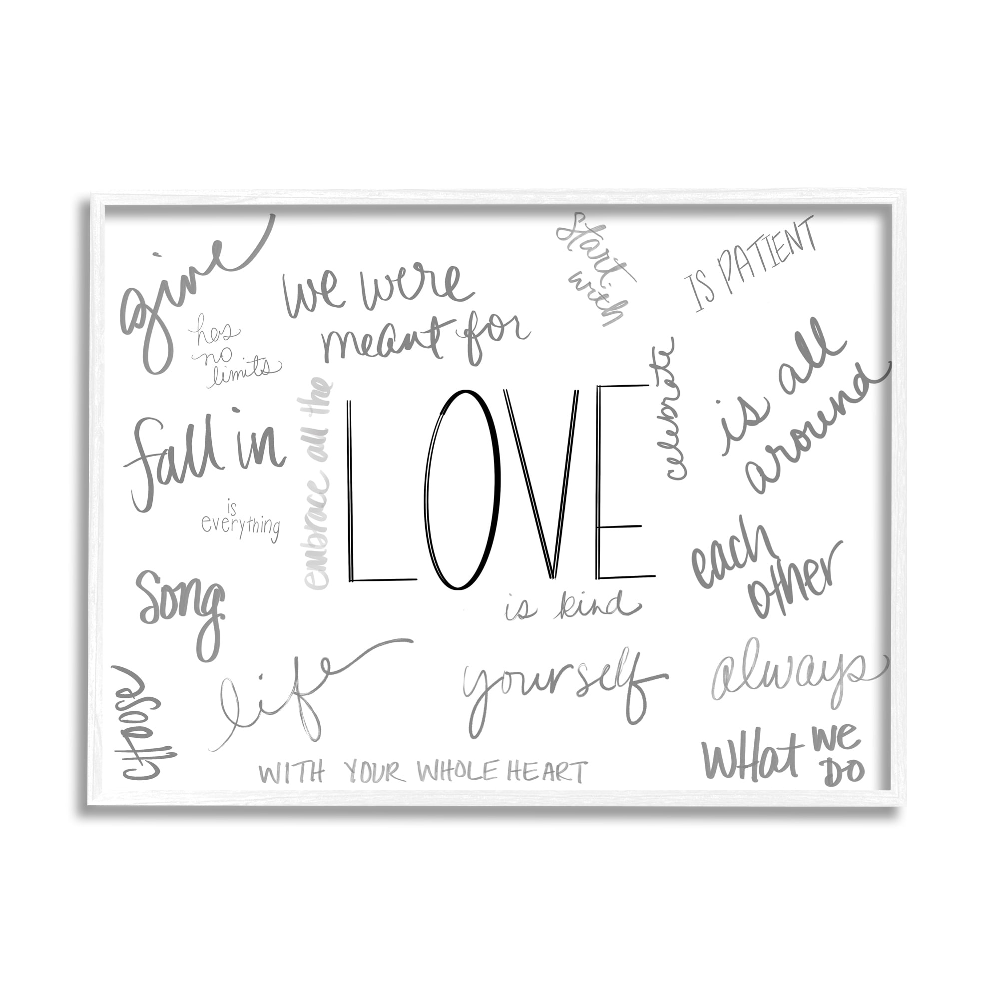 Stupell Industries Love Quotes Word Cloud Hopeful Romantic Phrases, 24 x 30, Designed by Sd Graphics Studio