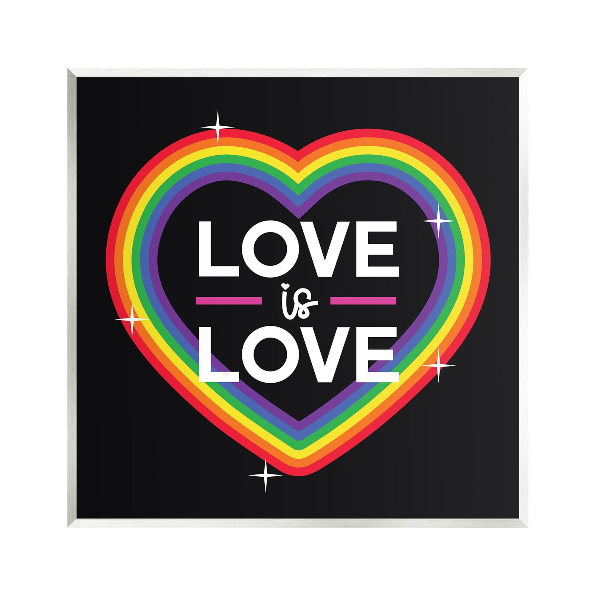 Stupell Industries Love Rainbow Heart Pride Holiday Painting Unframed Art Print Wall Art
