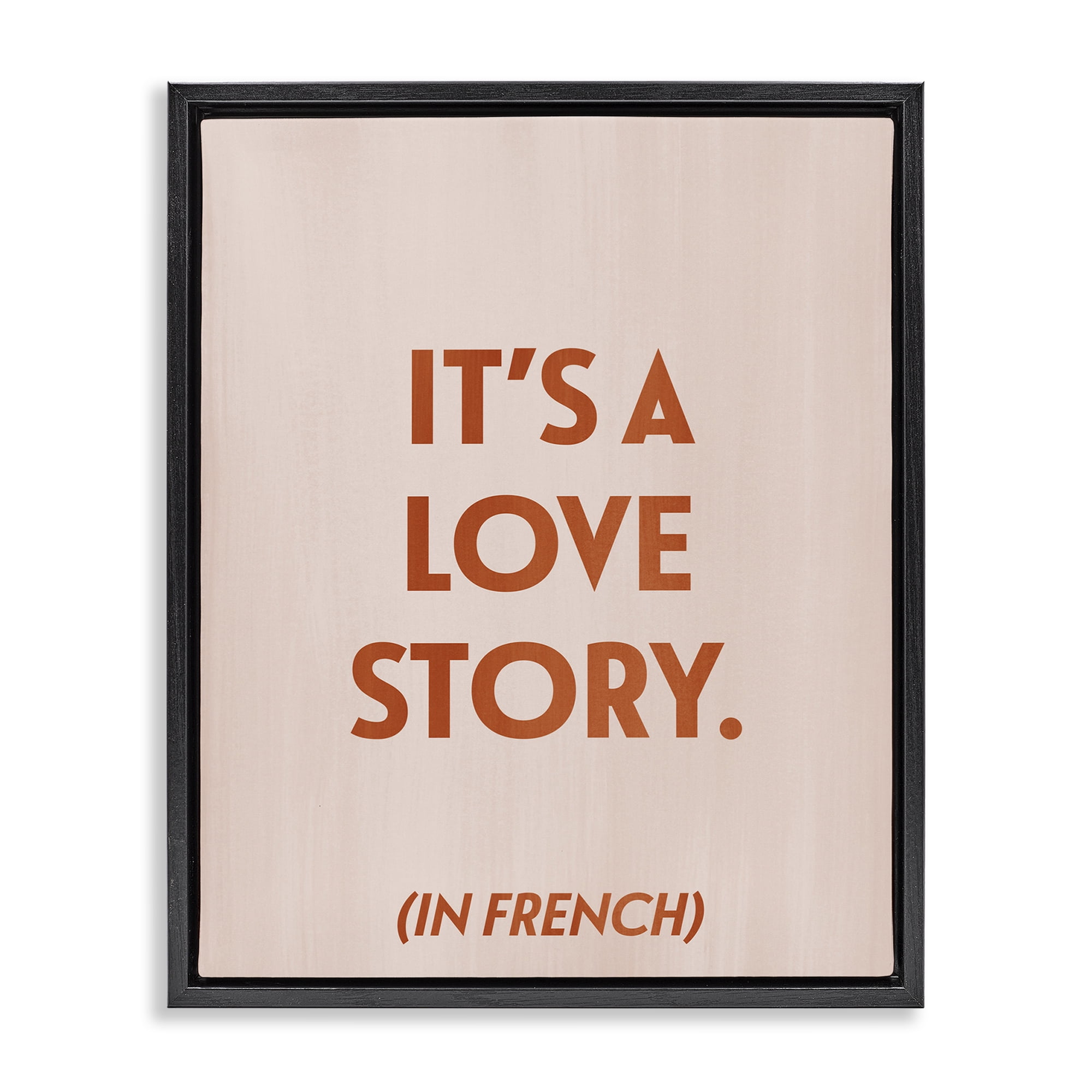 Stupell Industries Love Story In French Typography Painting Black Floater Framed Art Print Wall Art, 25 x 31