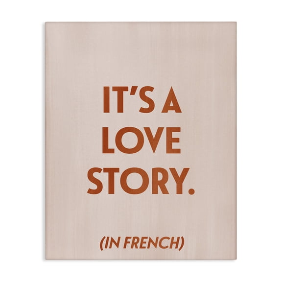 Stupell Industries Love Story In French Typography Painting Gallery Wrapped Canvas Art Print Wall Art, 30 x 40