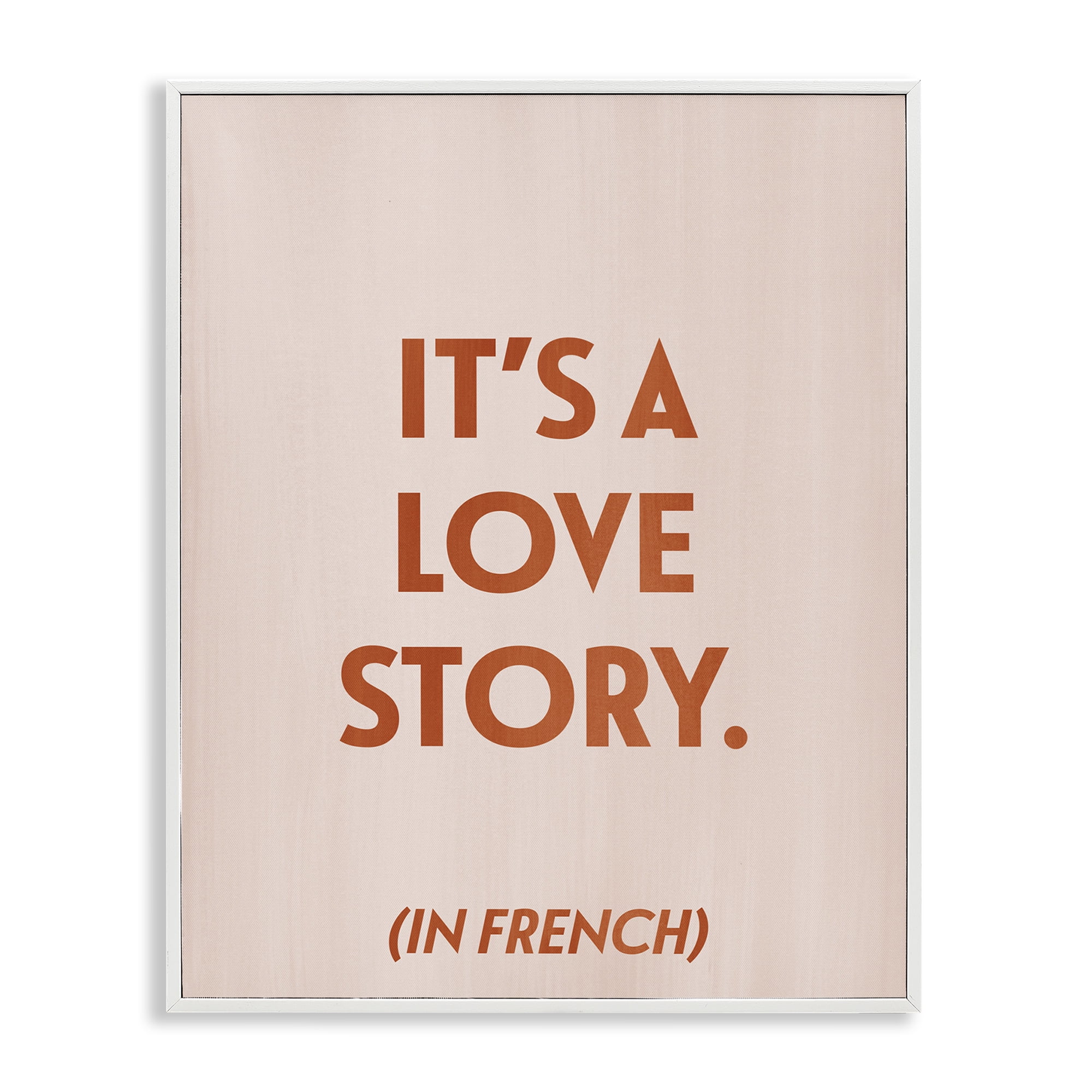 Stupell Industries Love Story In French Typography Painting White Framed Art Print Wall Art, 11 x 14