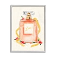 thumbnail image 1 of Stupell Industries Love Text over Pink Floral Perfume Bottle Grey Framed, 11 x 14, Design by Annie Warren, 1 of 7