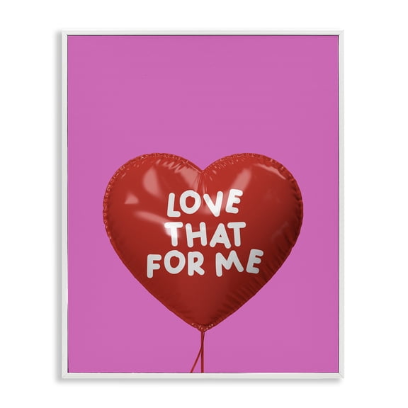 Stupell Industries Love That For Me Heart Quotes and Sayings Painting White Framed Art Print Wall Art, 16 x 20
