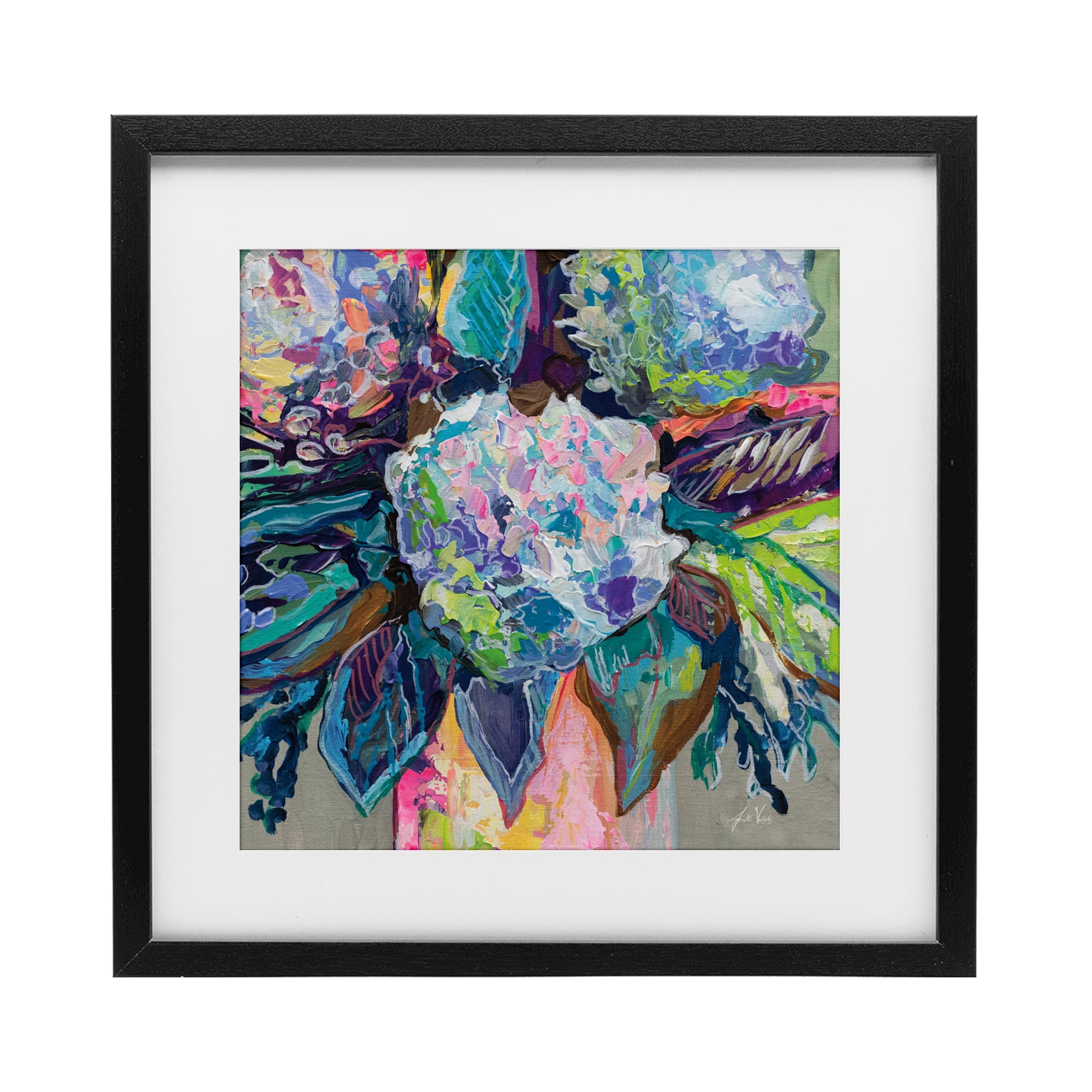 Stupell Industries Love That Gives Bouquet Black Framed Print Under Glass, design by Jeanette Vertentes