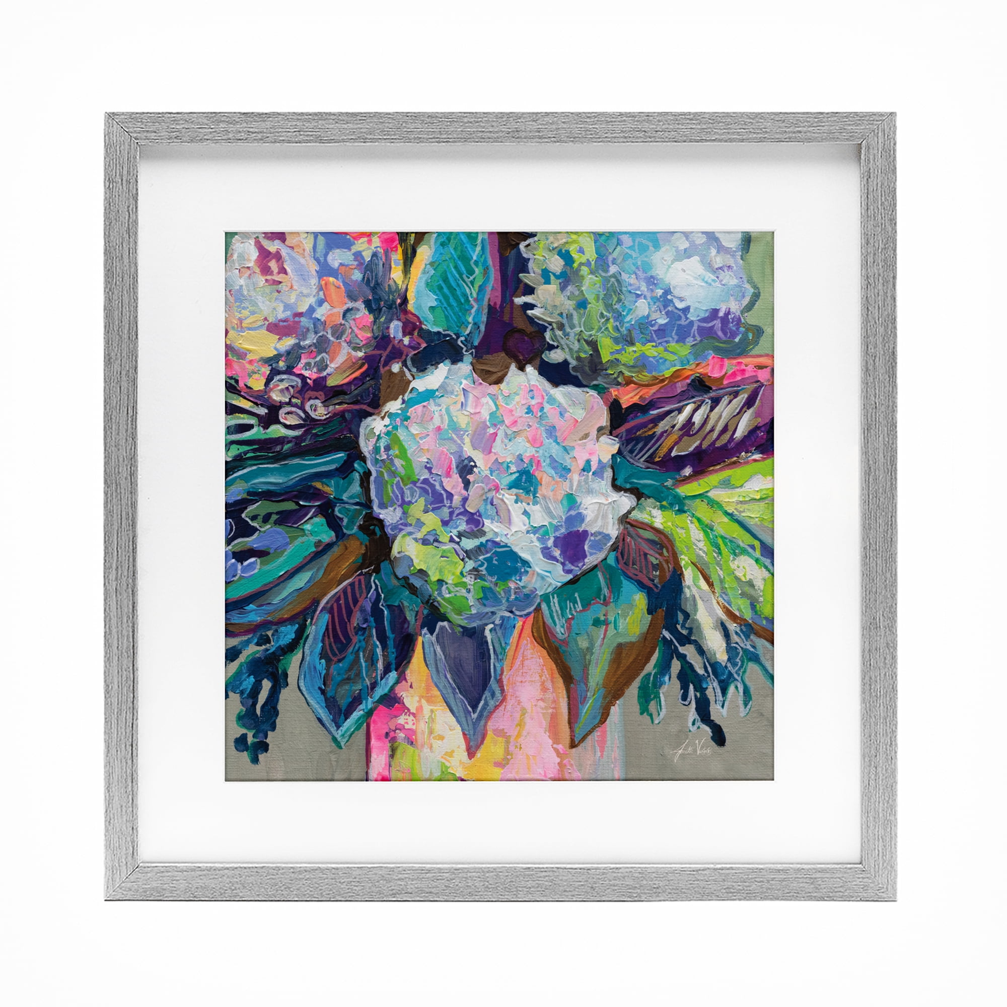 Stupell Industries Love That Gives Bouquet Gray Framed Print Under Glass, design by Jeanette Vertentes
