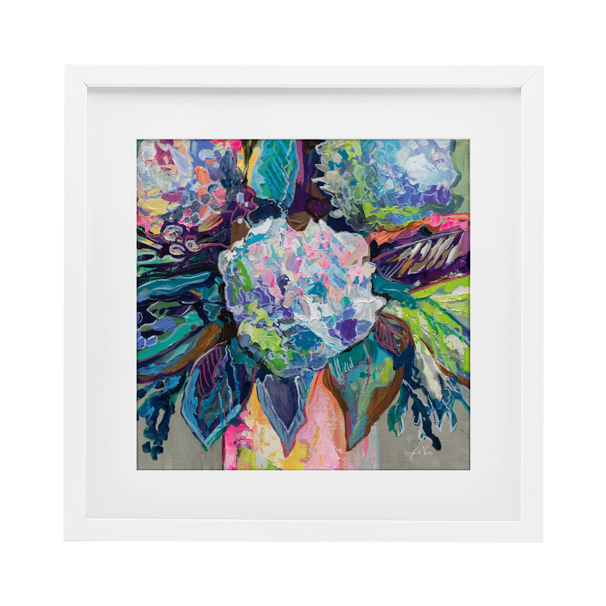 Stupell Industries Love That Gives Bouquet White Framed Print Under Glass, design by Jeanette Vertentes