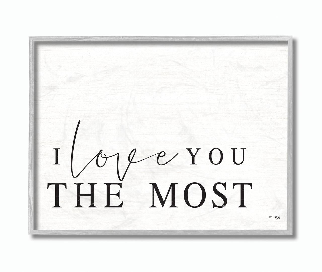 Stupell Industries Love The Most Black And White Family Word Design Framed Wall Art by Jaxn Blvd.