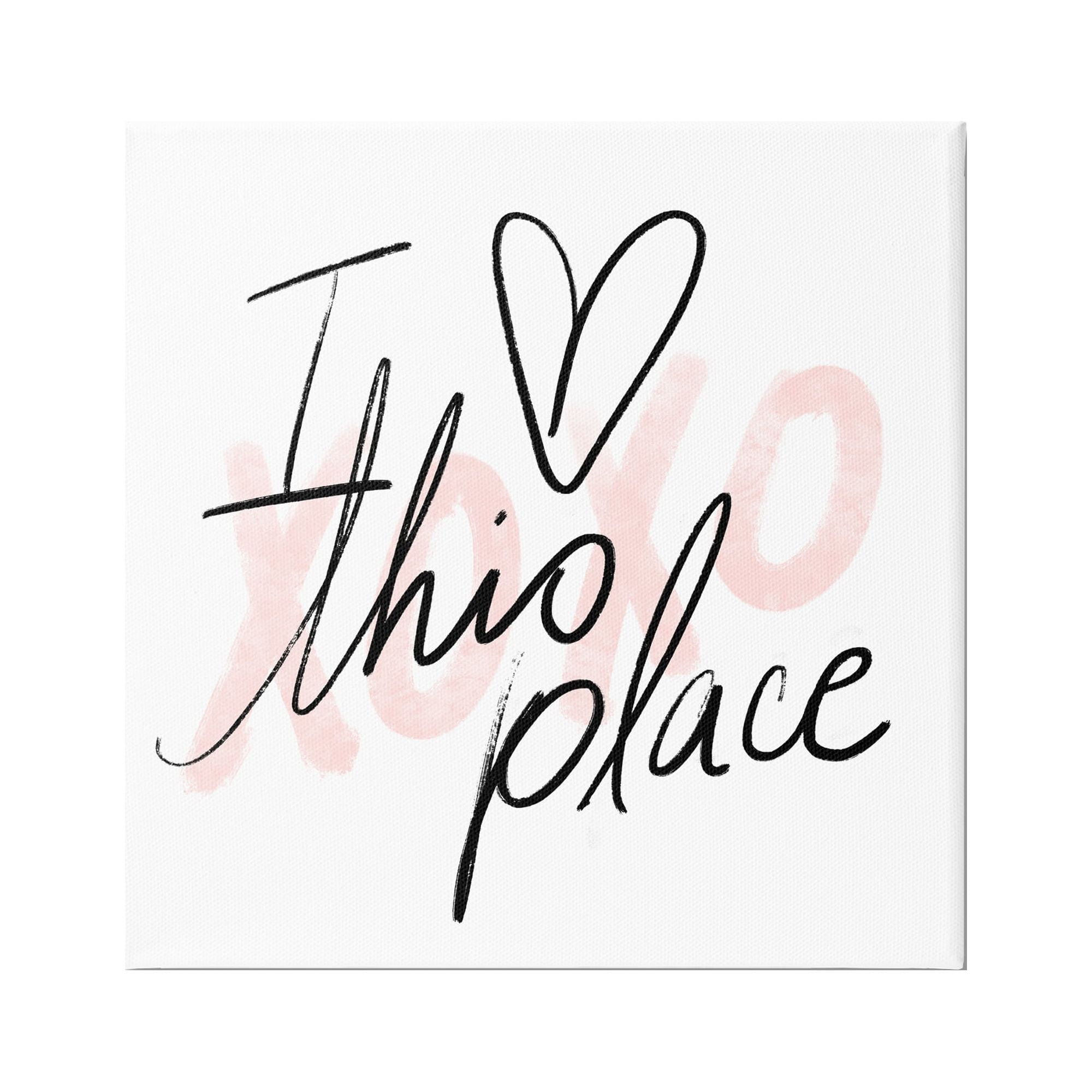 Stupell Industries Love This Place Xoxo Inspirational Painting Gallery Wrapped Canvas Print Wall Art, 36 x 36