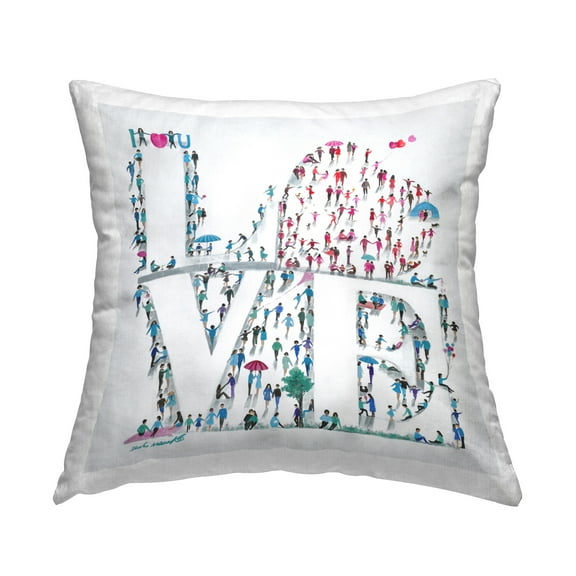 Stupell Industries Love Typography People Decorative Printed Throw Pillow Design by  Hulis Mavruk