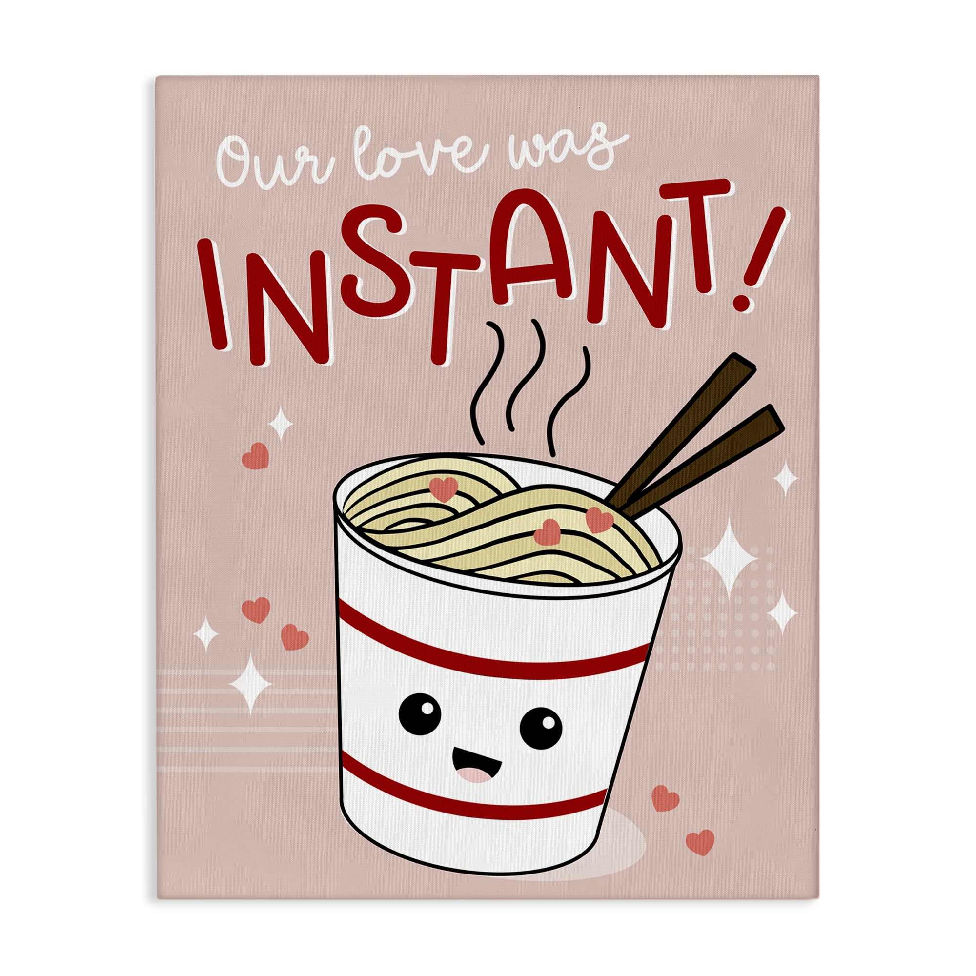 Stupell Industries Love Was Instant Noodles Food & Beverage Painting Wrapped Canvas Art Print Wall Art, 24 x 30