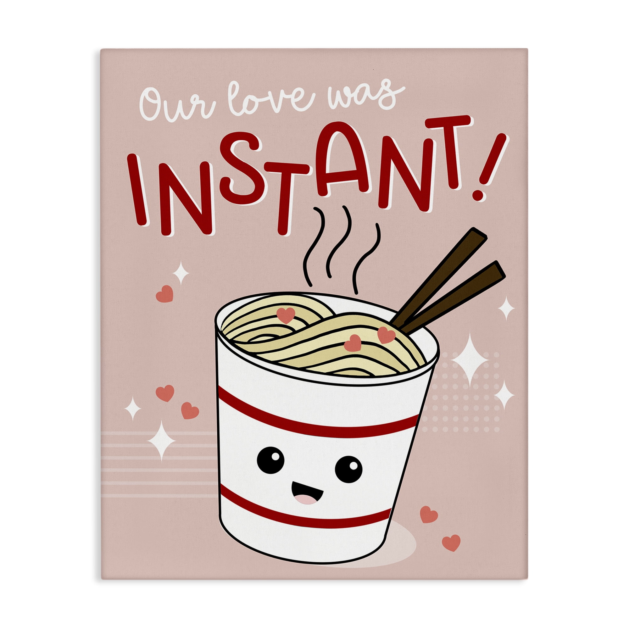 Stupell Industries Love Was Instant Noodles Food & Beverage Painting Wrapped Canvas Art Print Wall Art, 30 x 40