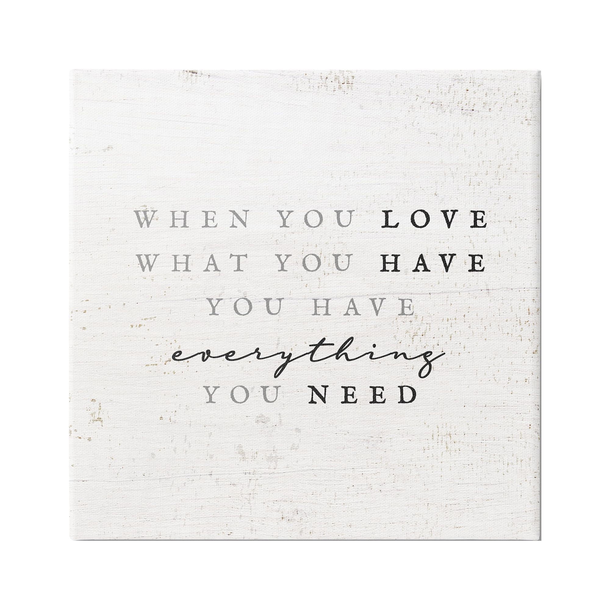 Rustic White Canvas Wall Art with Inspirational Quote, 30" x 30"