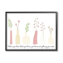 Stupell Industries Love What You Have Uplifting Quote Mixed Flowers Graphic Art Black Framed Art Print Wall Art, Design by Kim Allen