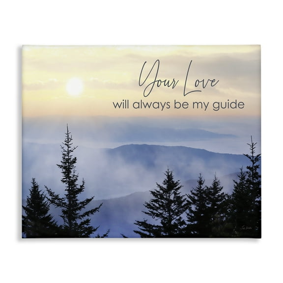 Stupell Industries Love Will Be My Guide Landscape Painting Gallery Wrapped Canvas Art Print Wall Art, 20 x 16