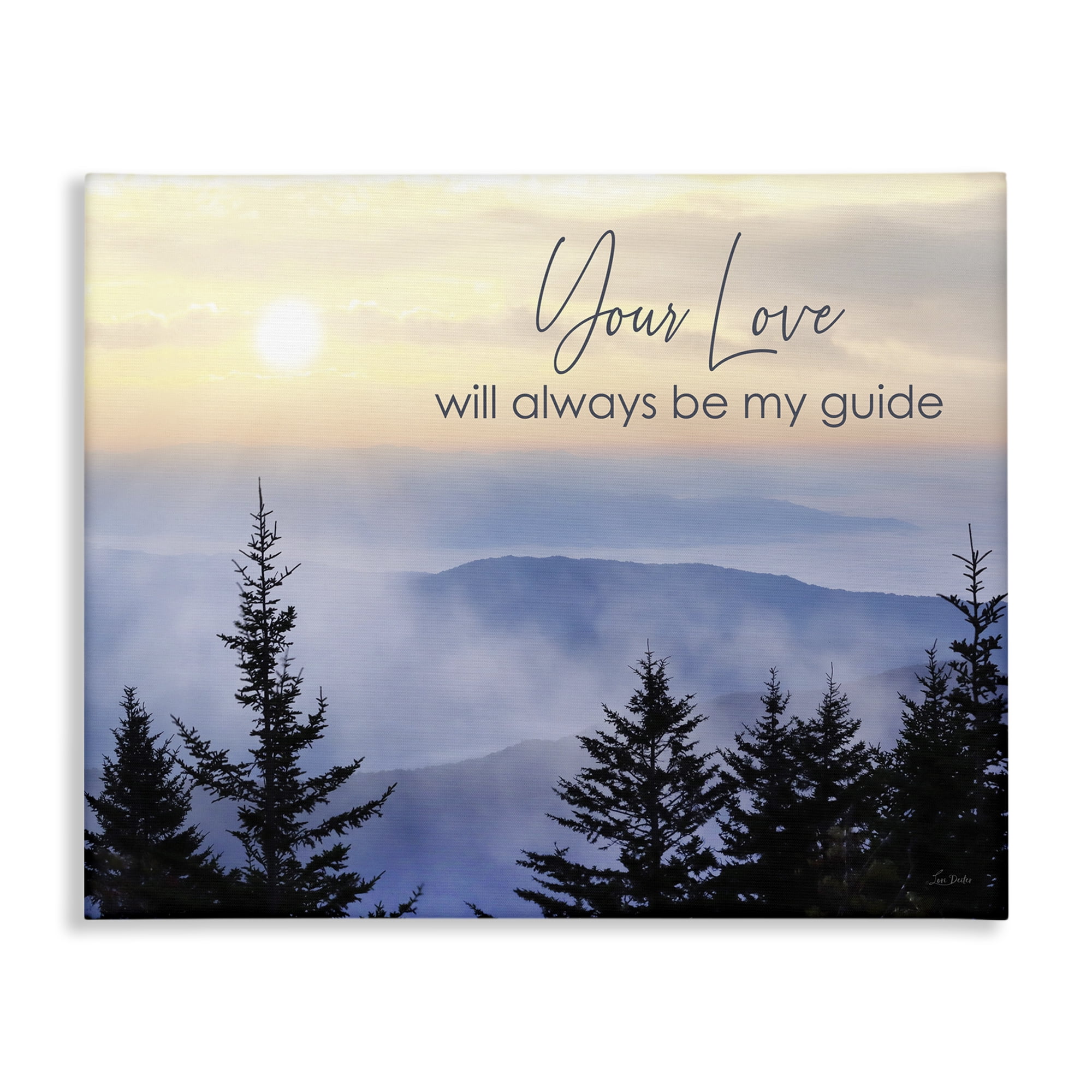 Stupell Industries Love Will Be My Guide Landscape Painting Gallery Wrapped Canvas Art Print Wall Art, 30 x 24