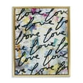 thumbnail image 1 of Stupell Industries Love Words Pattern Typography Painting Gold Floater Framed Art Print Wall Art, 17 x 21, 1 of 10