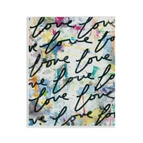 Stupell Industries Love Words Pattern Typography Painting Unframed Art Print Wall Art, 11 x 14