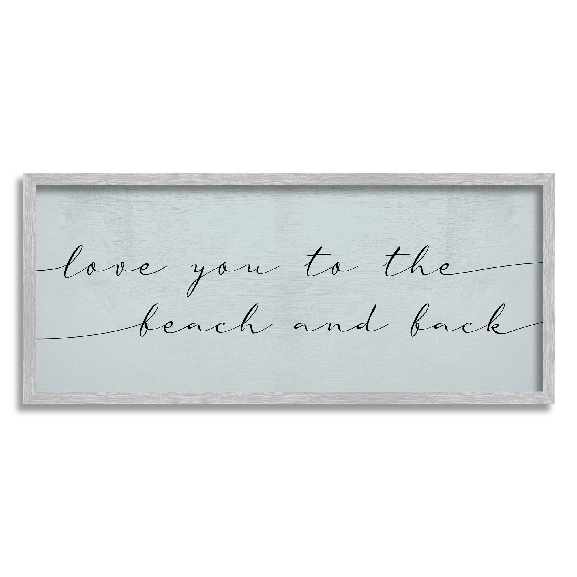 Stupell Industries Love You Beach and Back Romantic Phrase Blue, 10 x 24, Designed by Daphne Polselli