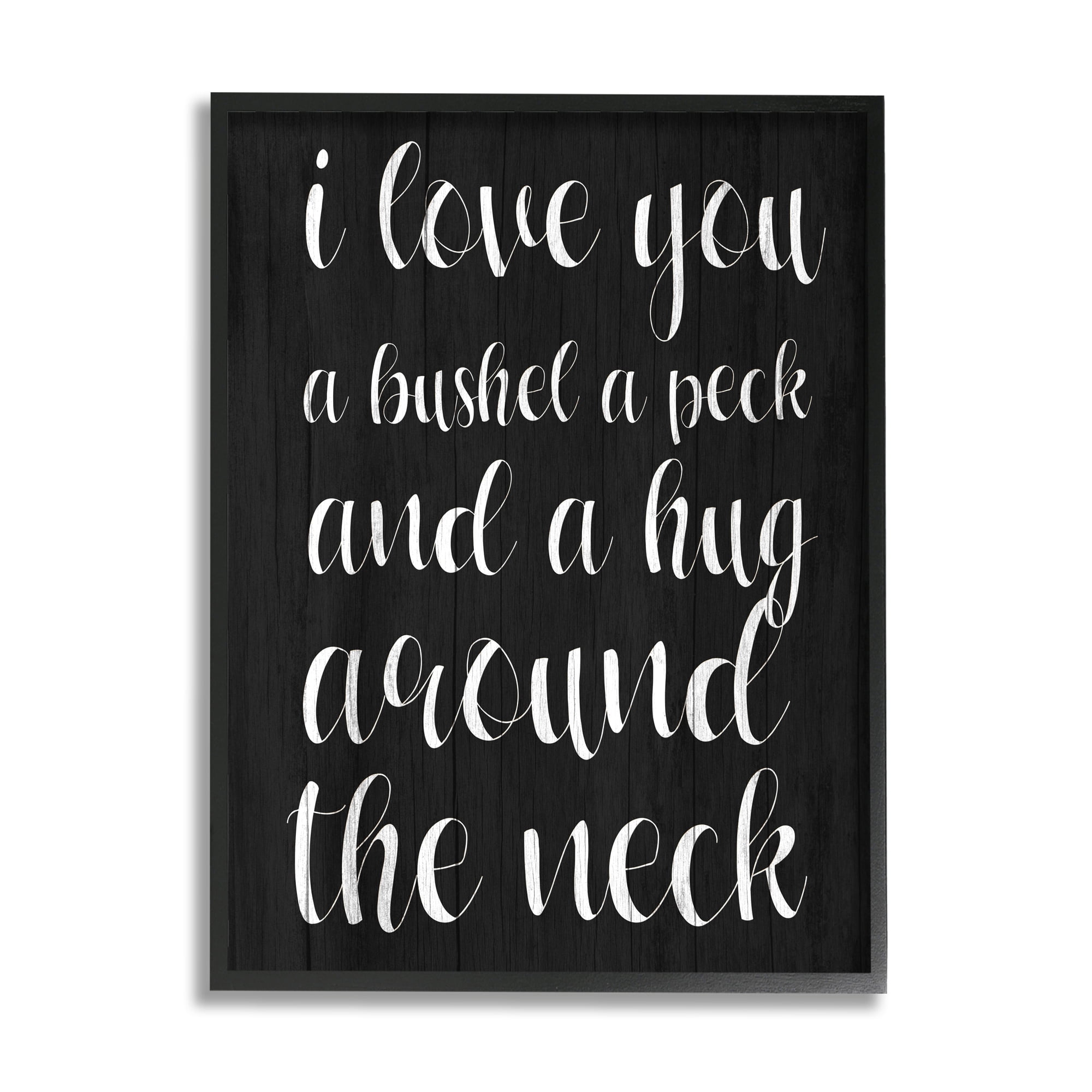 Stupell Industries Love You Bushel Peck Hug Around Neck Phrase, 11 x 14, Design by Daphne Polselli