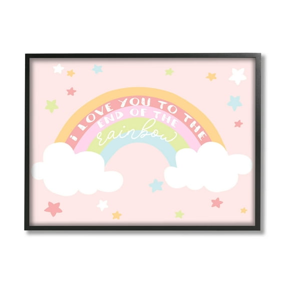 Stupell Industries Love You End Of Rainbow Phrase Graphic Art Black Framed Art Print Wall Art, Design by Lil' Rue