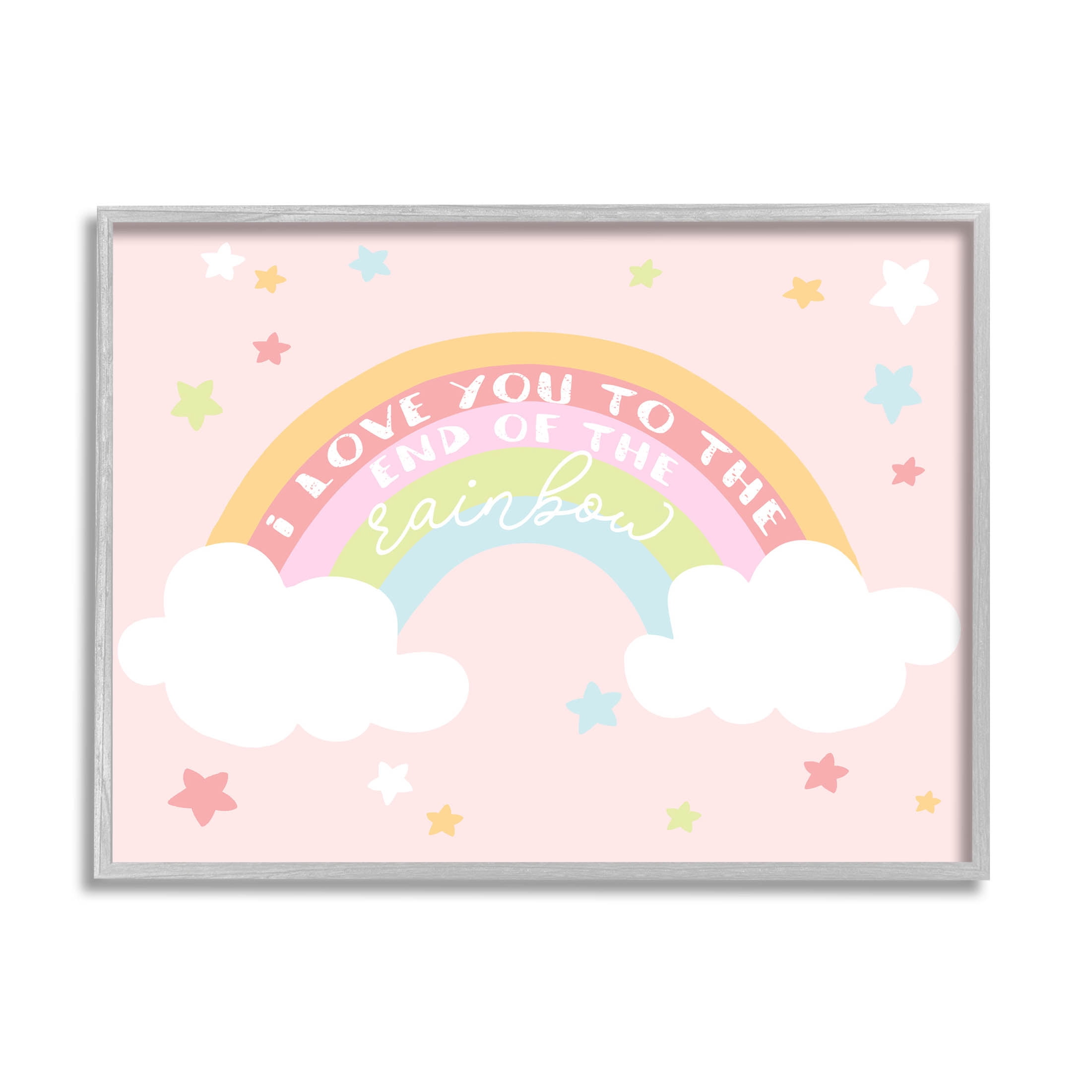 Stupell Industries Love You End Of Rainbow Phrase Graphic Art Gray Framed Art Print Wall Art, Design by Lil' Rue
