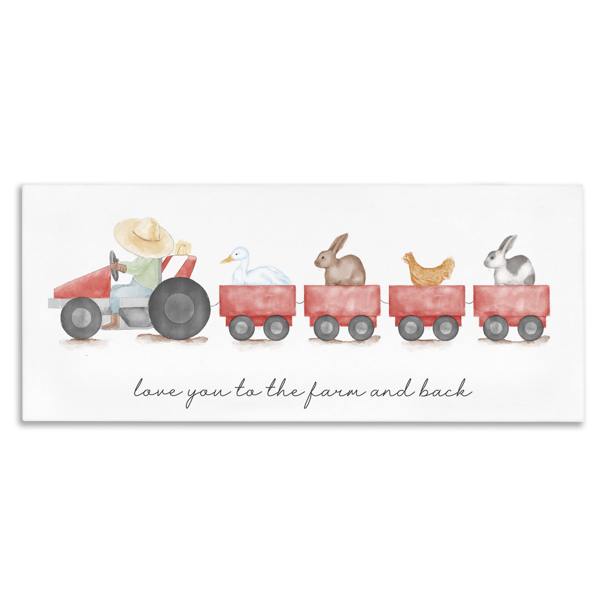 Stupell Industries Love You Farm & Back Animals & Insects Painting Gallery Wrapped Canvas Art Print Wall Art, 40 x 17