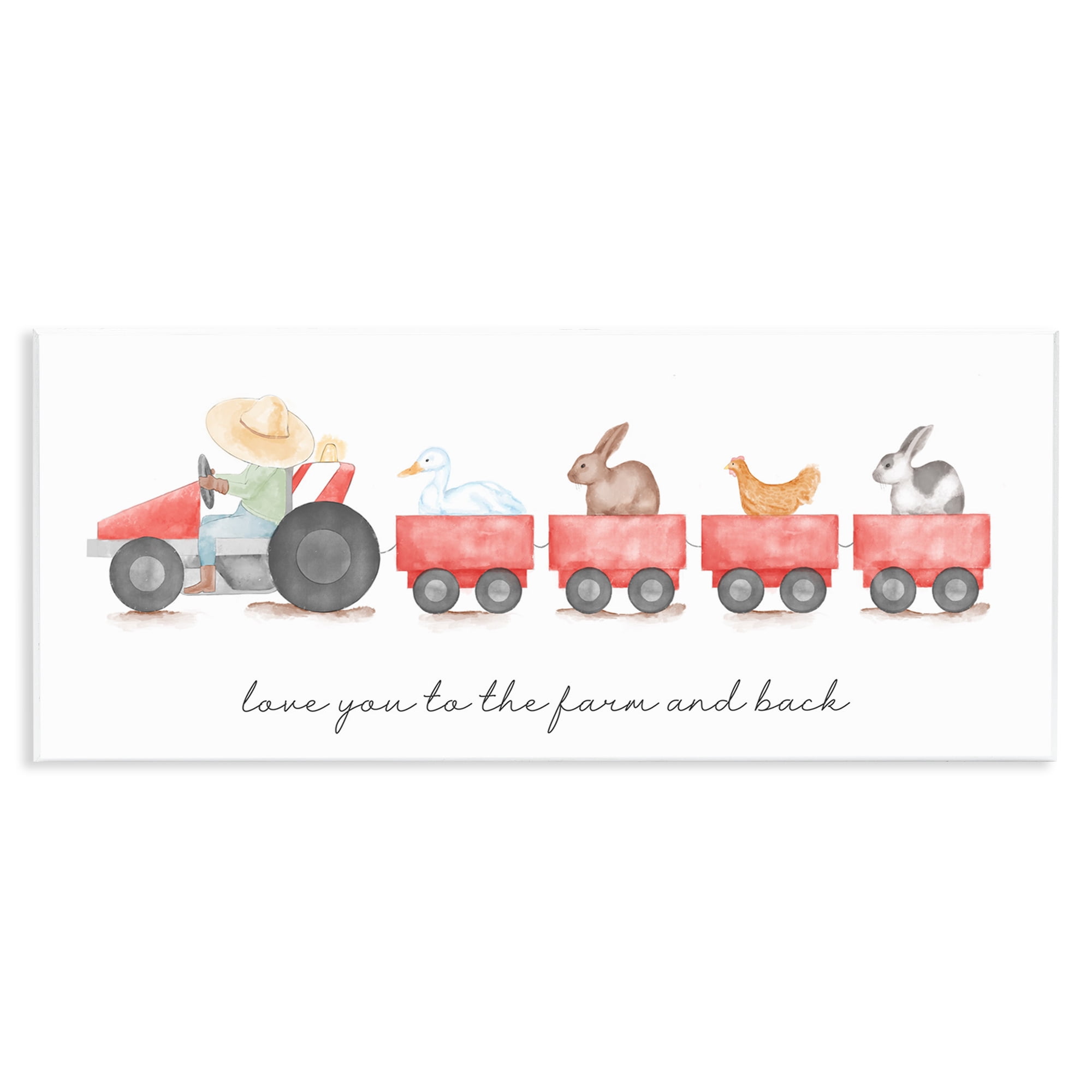 Stupell Industries Love You Farm & Back Animals & Insects Painting Unframed Art Print Wall Art, 17 x 7