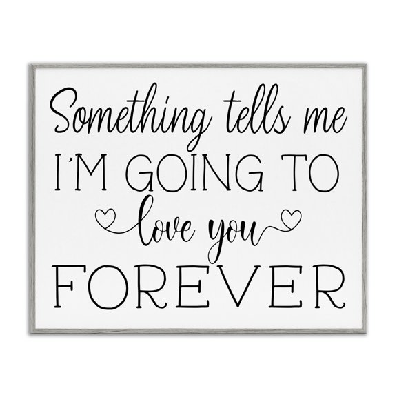 Stupell Industries Traditional Love You Forever Quote Minimal Romantic Sentiments Gray Framed Giclee Art, 14 x 11, by AE Design