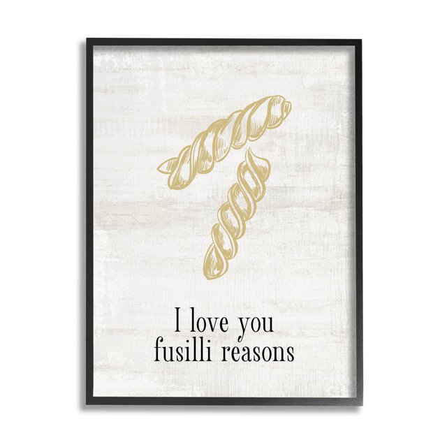 Stupell Industries Love You Fusilli Reasons Phrase Graphic Art Black ...