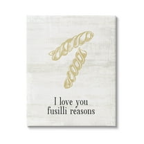 Stupell Industries Love You Fusilli Reasons Phrase Graphic Art Gallery Wrapped Canvas Print Wall Art, Design by Lil' Rue