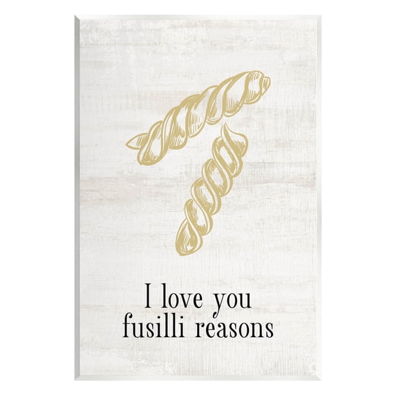 Stupell Industries Love You Fusilli Reasons Phrase Graphic Art Unframed Art Print Wall Art, Design by Lil' Rue